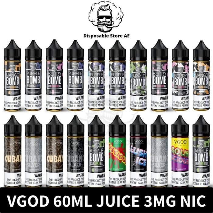 Best Vgod 60ml E Juice 0mg 3mg 6mg E Liquid - Vape Juice | Vgod Lush Juice - Vgod Bomb Juice - Vgod Iced Juice - Vgod Cigar Juice in Dubai, UAE