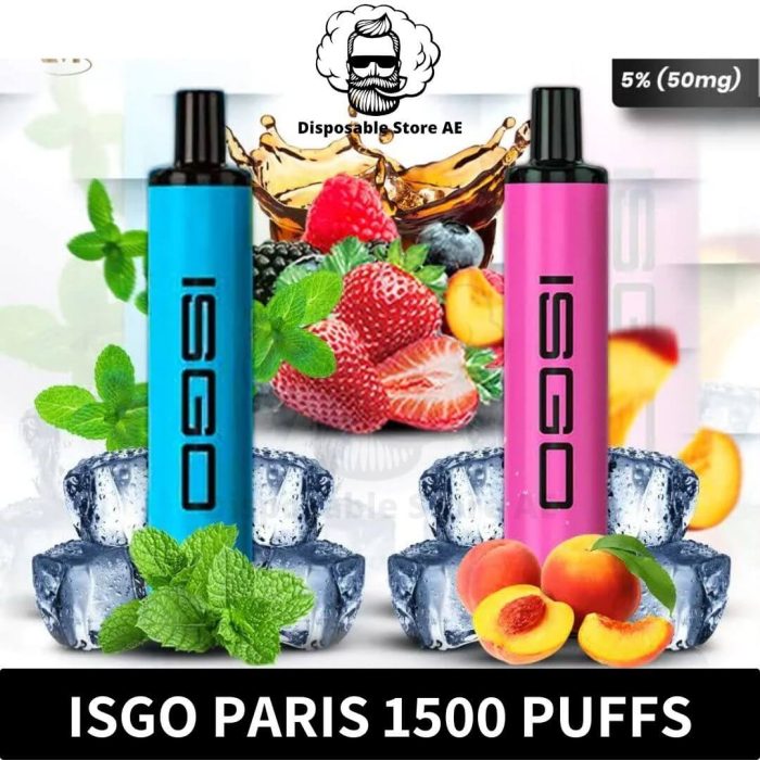 Best Isgo Paris 1500 Puffs 1100mAh Disposable Vape In Dubai