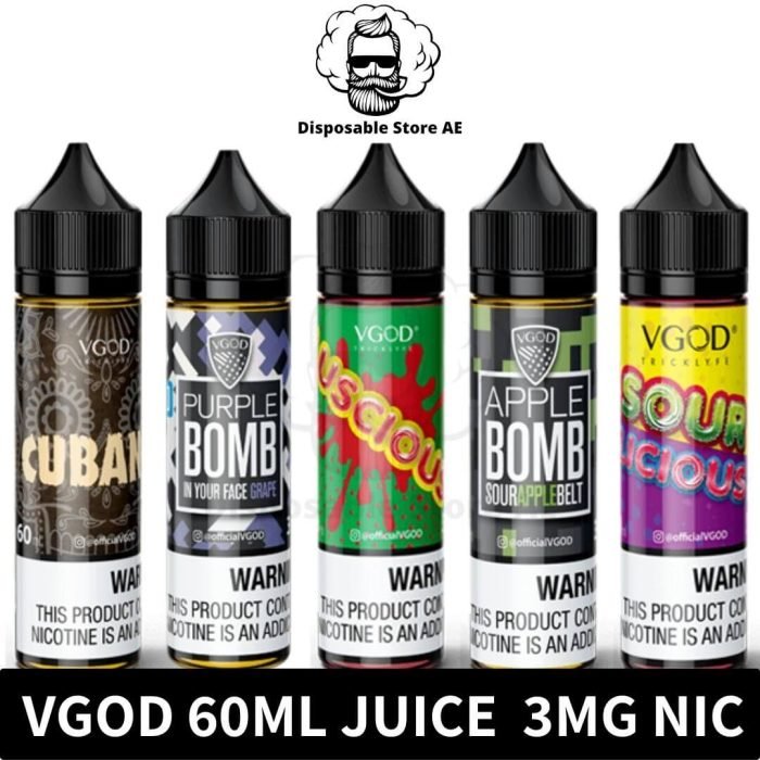 Vgod 60ml E Juice 0mg 3mg 6mg E Liquid - Vape Juice | Vgod Lush Juice - Vgod Bomb Juice - Vgod Iced Juice - Vgod Cigar Juice in Dubai, UAE