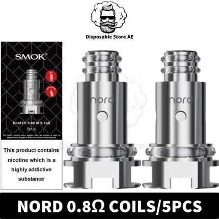Best Buy Smok Nord Coils Replacement 0.8 ohm Coils (5PCS) in Dubai, UAE - Smok Nord Coils - 0.8ohm Replacemnt Coils Nord Near me Vape Dubai Nord 0.8 Coils