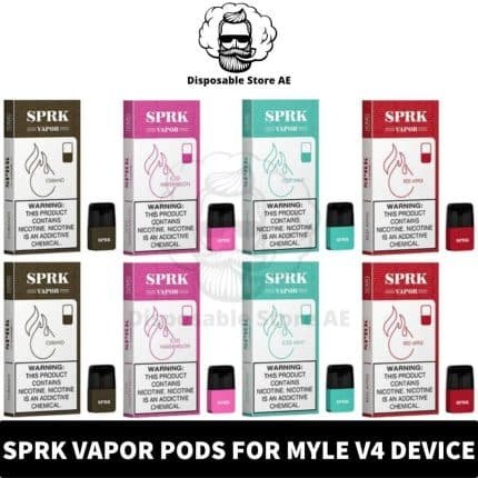 Buy SPRK VAPOR Pods For Myle V4 Device in Dubai, UAE - SPRK VAPOR Replacement Vape Pod - SPRK VAPOR Pods Compatible Myle V4 Myle Pods dubai uae near me