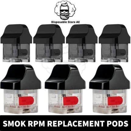 Buy Smok RPM Pods Empty Replacement Pod Cartridge in Dubai, UAE - 4.3ml 4.5ml-3PCS Per Pack-Smok RPM Empty Pods vape Dubai Near me RPM Replacement Pods