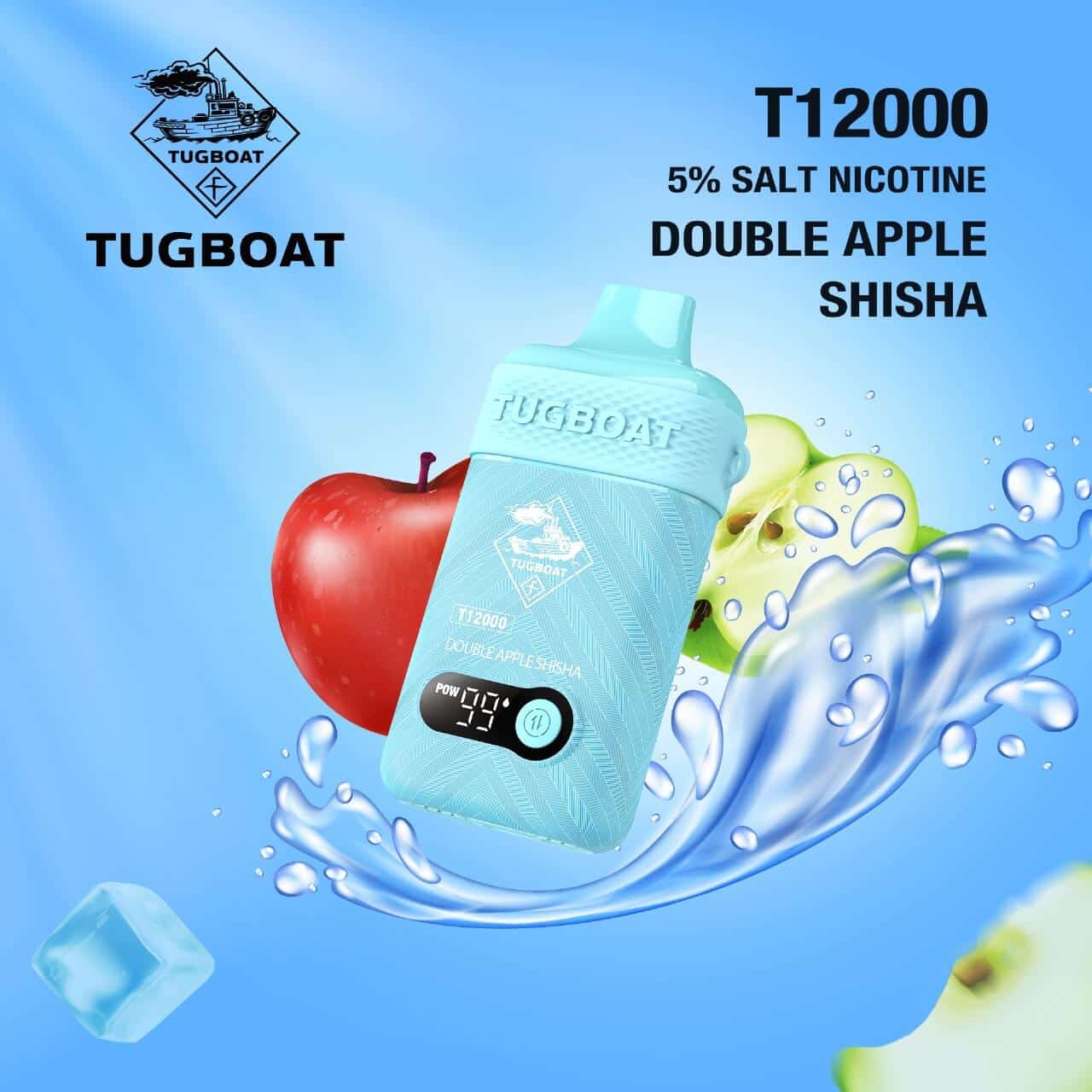 Tugboat T12000 Disposable 12000 Puffs 50Mg Double Apple Shisha Rechargeable Vape In Dubai, UAE