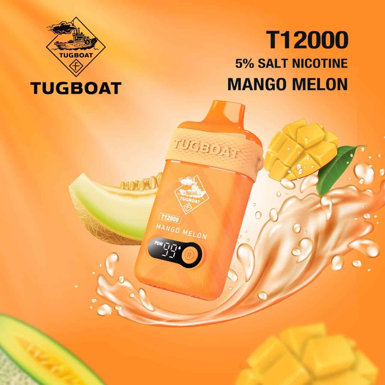 Tugboat T12000 Disposable 12000 Puffs 50Mg Mango Melon Rechargeable Vape In Dubai, UAE