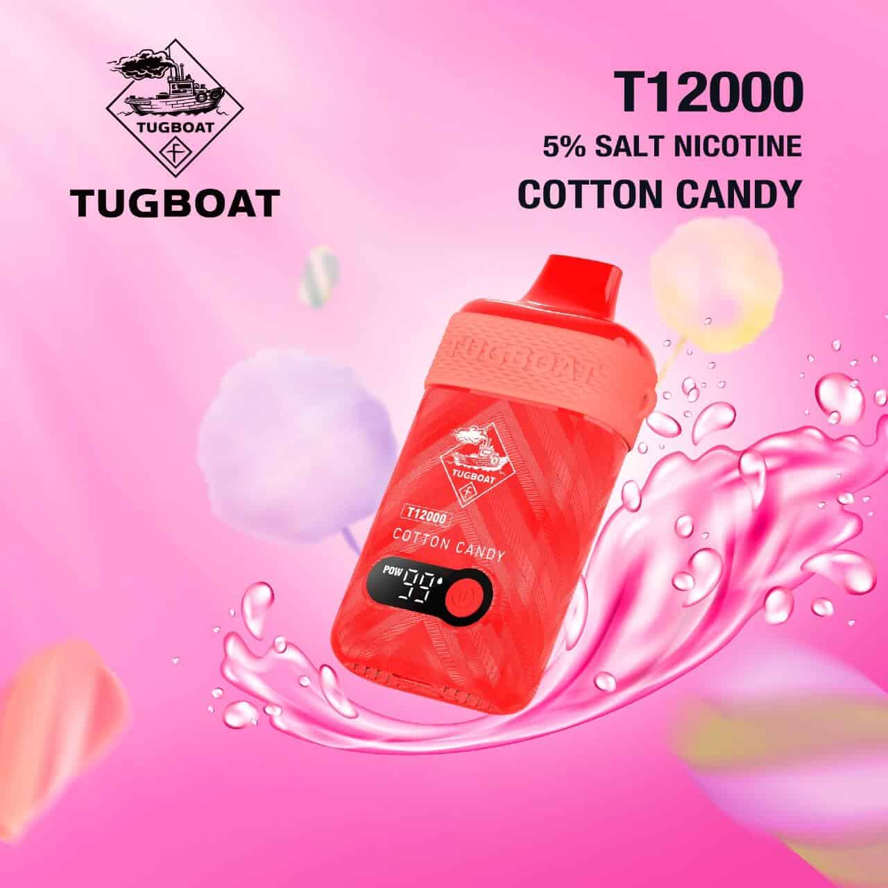 Tugboat T12000 Disposable 12000 Puffs 50Mg Cotton Candy Rechargeable Vape In Dubai, UAE