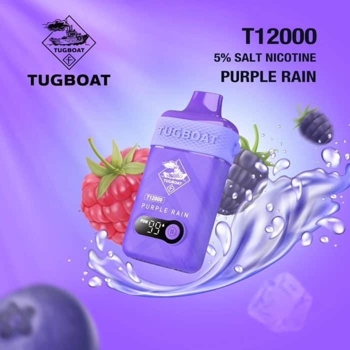 Tugboat T12000 Disposable 12000 Puffs 50Mg Purple Rain Rechargeable Vape In Dubai, UAE