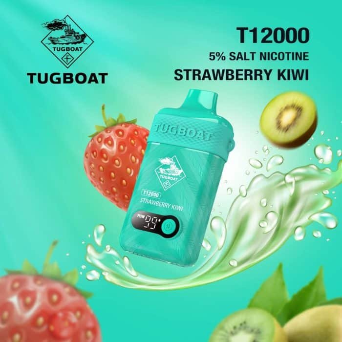 Tugboat T12000 Disposable 12000 Puffs 50Mg Strawberry Kiwi Rechargeable Vape In Dubai, UAE