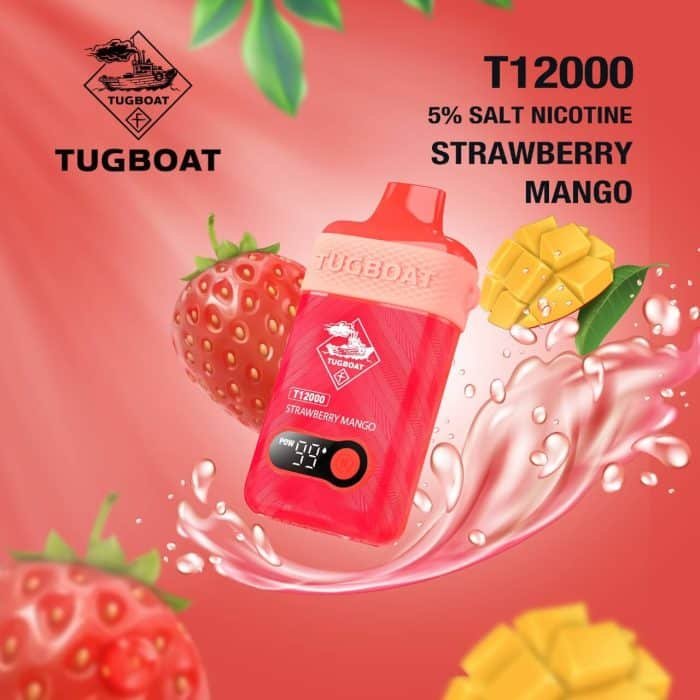 Tugboat T12000 Disposable 12000 Puffs 50Mg Strawberry Mango Rechargeable Vape In Dubai, UAE