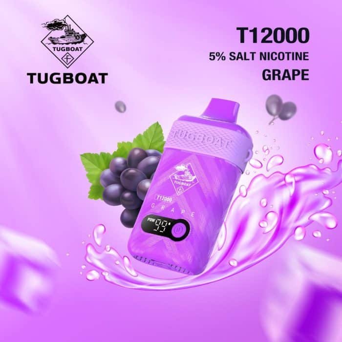 Tugboat T12000 Disposable 12000 Puffs 50Mg Grape Rechargeable Vape In Dubai, UAE