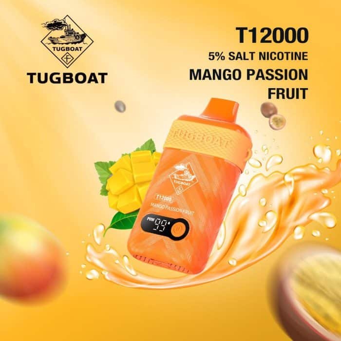 Tugboat T12000 Disposable 12000 Puffs 50Mg Mango Passion Fruit Rechargeable Vape In Dubai, UAE