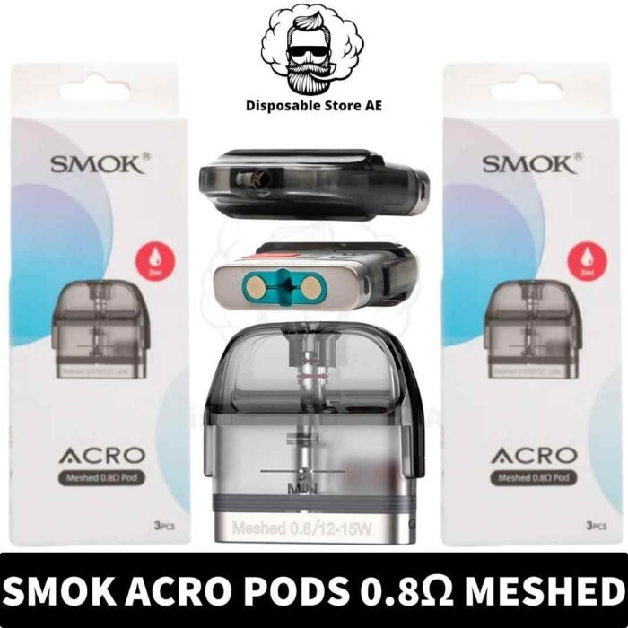 0.8 MESHED Buy SMOK Acro Pod Cartridge in UAE - SMOK Acro Pods Dubai - SMOK Acro Pod Cartridge Dubai - SMOK Cartridge - SMOK Pods Shop near me