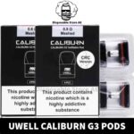 Buy Caliburn G3 Replacement Pods in UAE - Caliburn G3 Pods of 0.6ohm & 0.9ohm Price in Dubai - Caliburn G3 Cartridge Shop Dubai near me