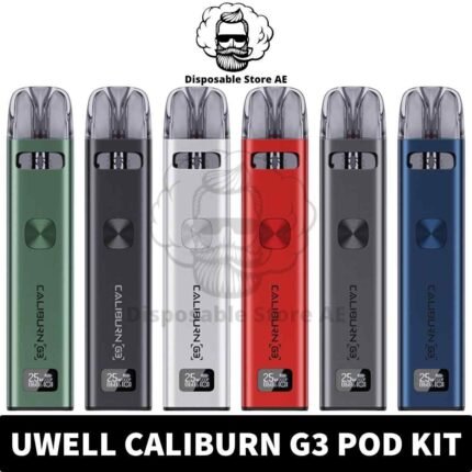 Buy Caliburn G3 Vape Kit of 25W in UAE - Caliburn G3 Pod Kit Colors_ Black, Blue, Green, Grey, Red, Silver -UWELL Caliburn G3 Kit Shop near me