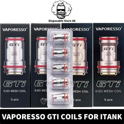 Buy GTi Replacement Coils for iTanks in Dubai, UAE - VAPORESSO GTi Coils of 0.15ohm, 0.2ohm, 0.4ohm, 0..5ohm in Dubai - shop near me
