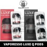 Buy Luxe Q 1.2ohm Mesh Pod & Luxe Q 0.8ohm Mesh Pod in UAE - VAPORESSO LUXE Q Pods shop in Dubai - Q Replacement Pods Near me