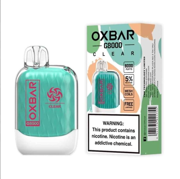 CLEAR Buy OXBAR 8000 Puffs in UAE - OXBAR G8000 Disposable in Dubai - OXBAR Disposable Vape Dubai - OXBAR 8000 Dubai- Vape shop near me