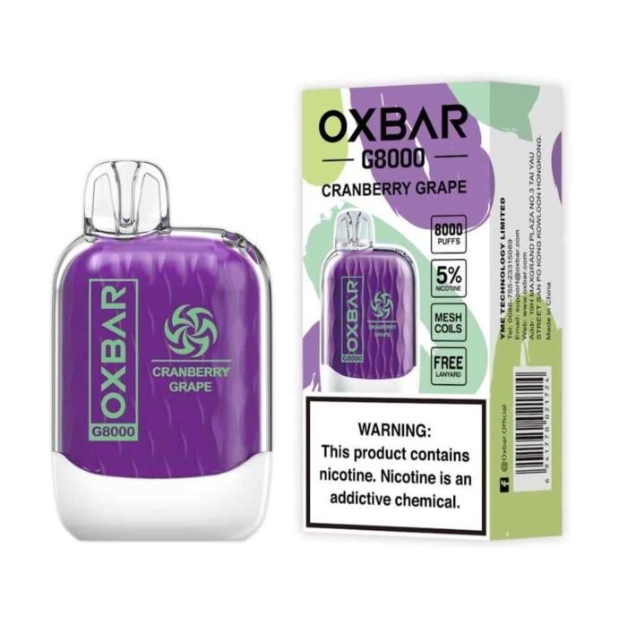 CRANBERRY GRAPE Buy OXBAR 8000 Puffs in UAE - OXBAR G8000 Disposable in Dubai - OXBAR Disposable Vape Dubai - OXBAR 8000 Dubai- Vape shop near me