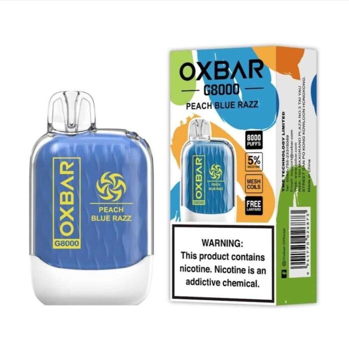 PEACH BLUE RAZZ Buy OXBAR 8000 Puffs in UAE - OXBAR G8000 Disposable in Dubai - OXBAR Disposable Vape Dubai - OXBAR 8000 Dubai- Vape shop near me