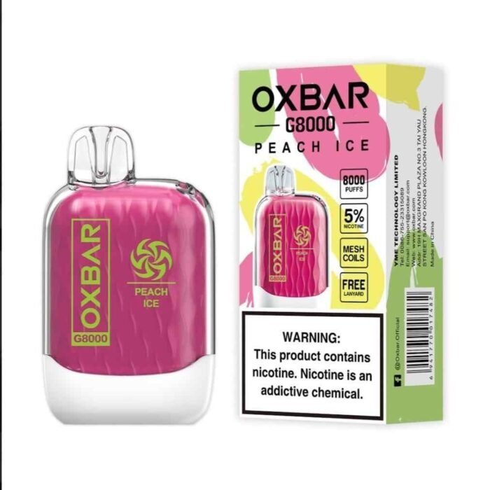 PEACH ICE Buy OXBAR 8000 Puffs in UAE - OXBAR G8000 Disposable in Dubai - OXBAR Disposable Vape Dubai - OXBAR 8000 Dubai- Vape shop near me