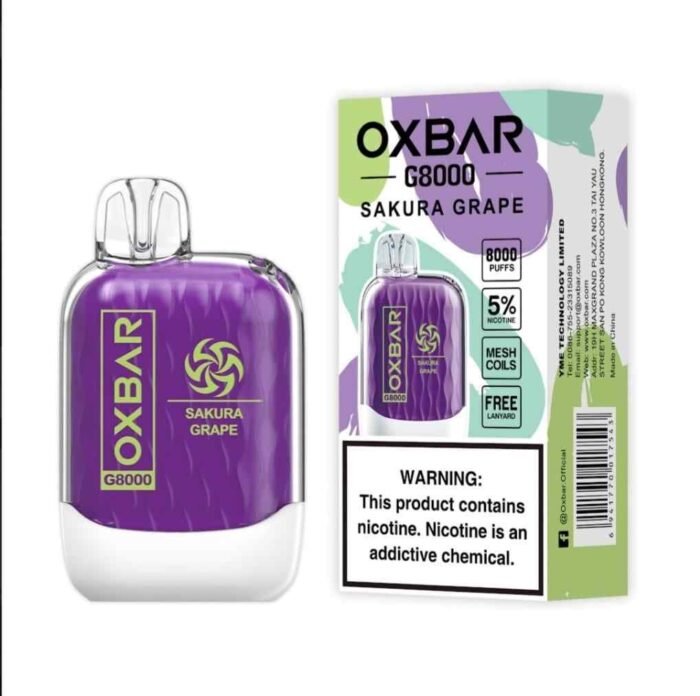 SAKURA GRAPE Buy OXBAR 8000 Puffs in UAE - OXBAR G8000 Disposable in Dubai - OXBAR Disposable Vape Dubai - OXBAR 8000 Dubai- Vape shop near me