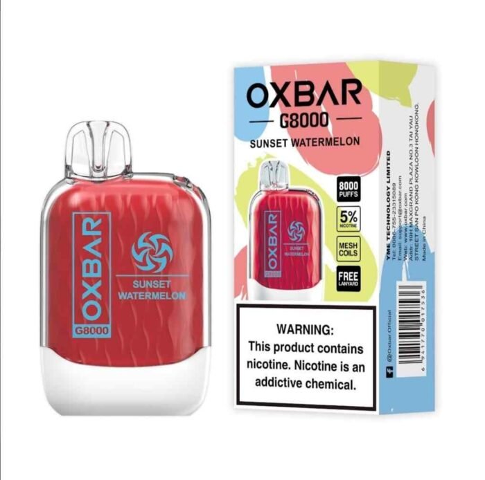 SUNSET WATERMELON Buy OXBAR 8000 Puffs in UAE - OXBAR G8000 Disposable in Dubai - OXBAR Disposable Vape Dubai - OXBAR 8000 Dubai- Vape shop near me