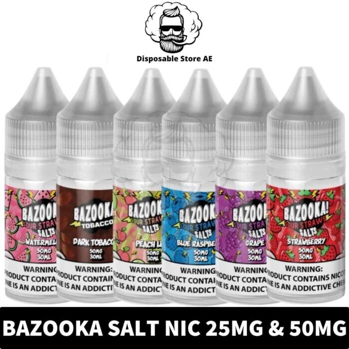 Buy BAZOOKA Salt Nic of 30ML Size & 25MG, 50MG Nicotine in UAE - BAZOOKA Sour Straws Salt in Dubai - BAZOOKA SALTS Shop Near ME