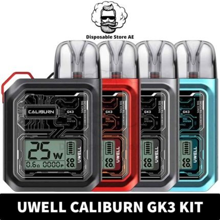 Buy UWELL Caliburn GK3 Kit of 25W and 900mAh in Dubai - Available Color_ Black, Blue, Red and Silver - Caliburn GK3 Pod System Near Me
