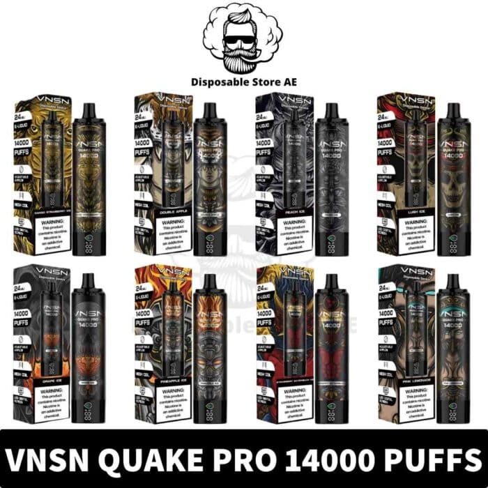 Quake Pro 14000 Puffs Rechargeable vape in UAE - Quake Pro Disposable Vape 50mg with Mesh Coils,14ml Capacity, 650mah Vape Near Me