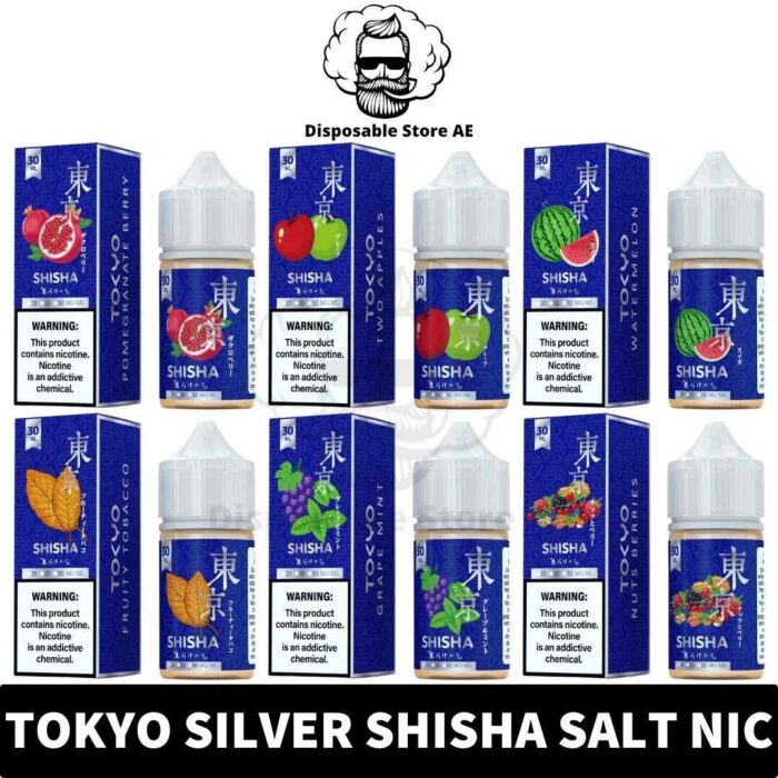 TOKYO Silver Shisha Salt Nicotine of 30ml Capacity and 30MG Nicotine strength in UAE - TOKYO Silver Shisha Series Salt Nic shop in Dubai