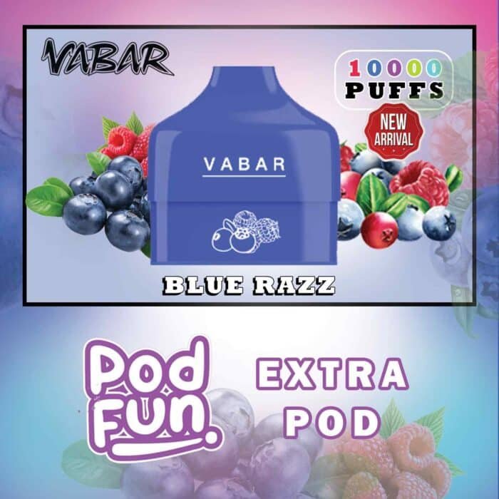 Buy VABAR Pod Fun Extra Pod 10000 Puffs Disposable Vape in Dubai. VABAR Pod Fun 1000 Puffs Disposable Pod Device