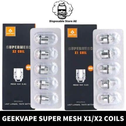 Buy Geekvape Super Mesh X1_X2 Coils (New Version) - 5pcs_pack in Dubai - Super Mesh X2 Coils in UAE - 0.2ohm(X1 Coil), 0.4ohm (X2 Coil) shop near me