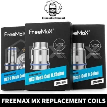 Elevate your vaping experience with Freemax MX Replacement Coils MX1 (50-80W), MX2 (60-90W), MX3 (80-110W), and MX1 SS316L (0.12ohm)