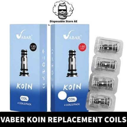 Experience vaping with Vabar Koin Replacement Coils. Available in 1.0ohm and 1.2ohm resistances. Perfect for Vabar Koin Pod Kit. Pack of 4 coils