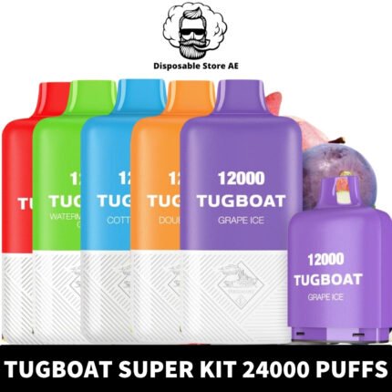 TUGBOAT SUPER 12000 + 12000 Puffs 50MG Disposable Vape in UAE. TUGBOAT Super Kit 24000 Puffs Disposable Vape in Dubai