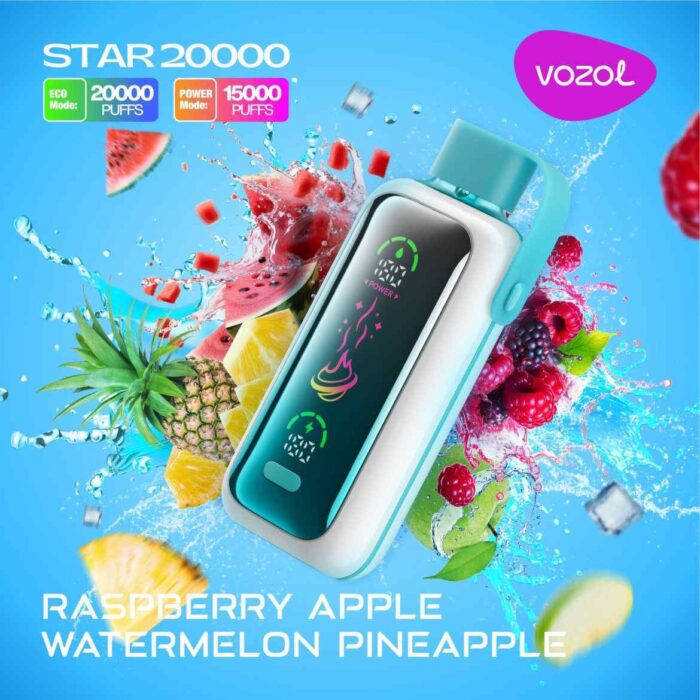 VOZOL Star 20000 Puffs Price in Dubai RASPBERRY APPLE WATERMELON PINEAPPLE