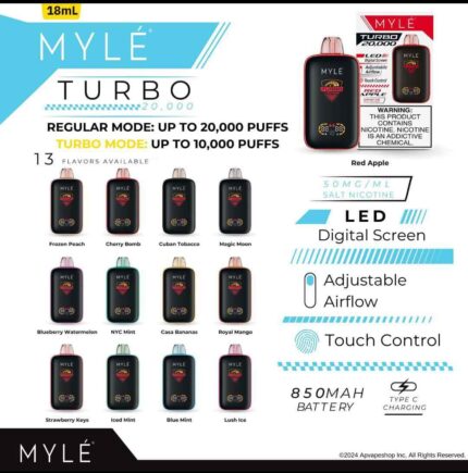 MYLE TURBO 20000 Puffs Price in UAE