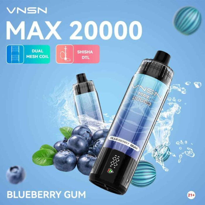 VNSN MAX 20000 Puffs 20K Price in Dubai BLUEBERRY GUM