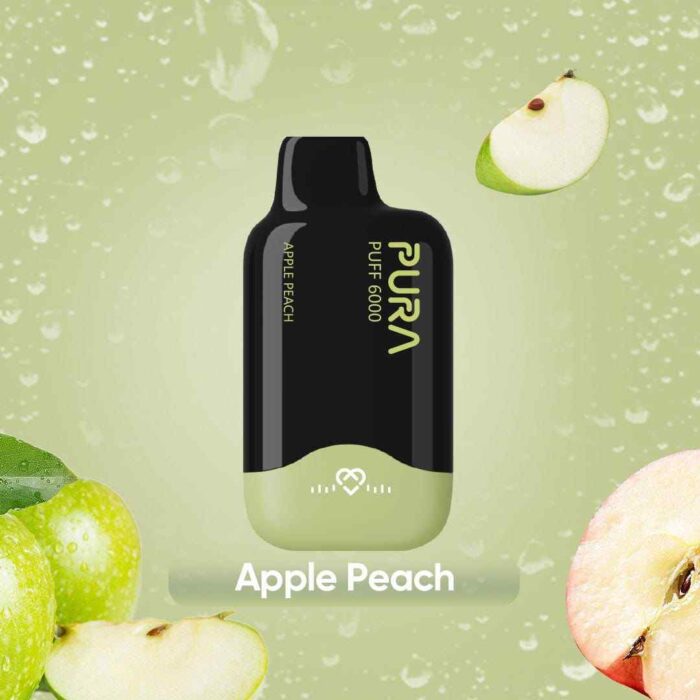 PURA 6000 Disposable 20MG Rechargeable Vape Price in Dubai Apple Peach