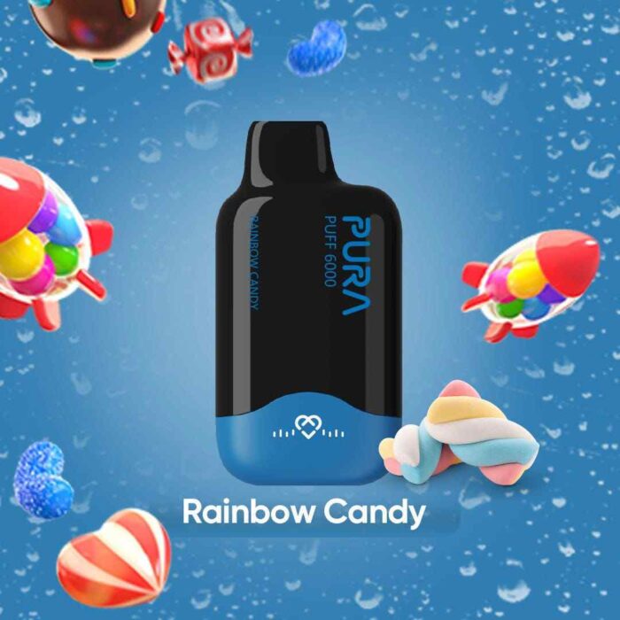 PURA 6000 Disposable 20MG Rechargeable Vape Price in Dubai Rainbow Candy