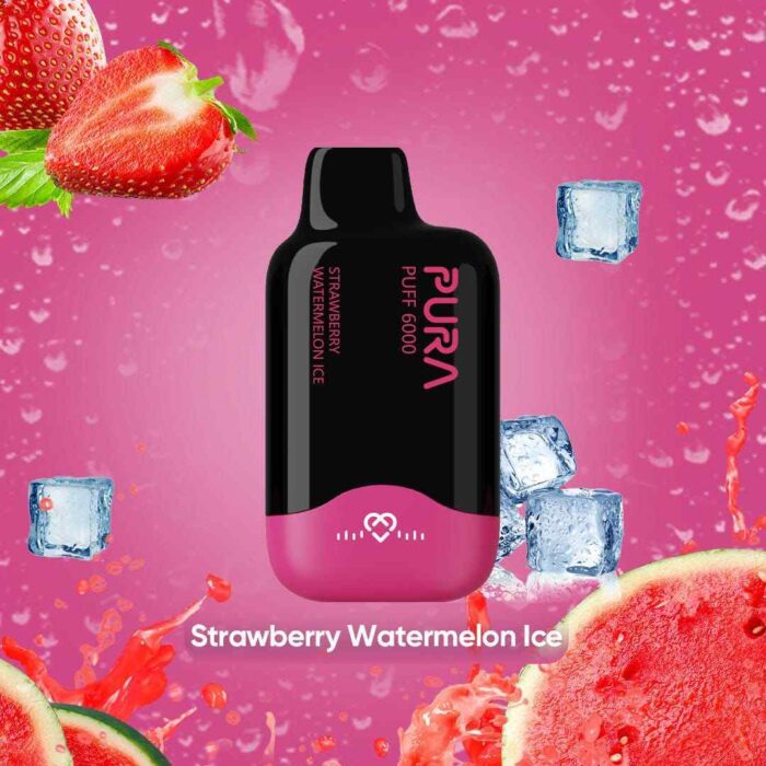 PURA 6000 Disposable 20MG Rechargeable Vape Price in Dubai Strawberry Watermelon Ice