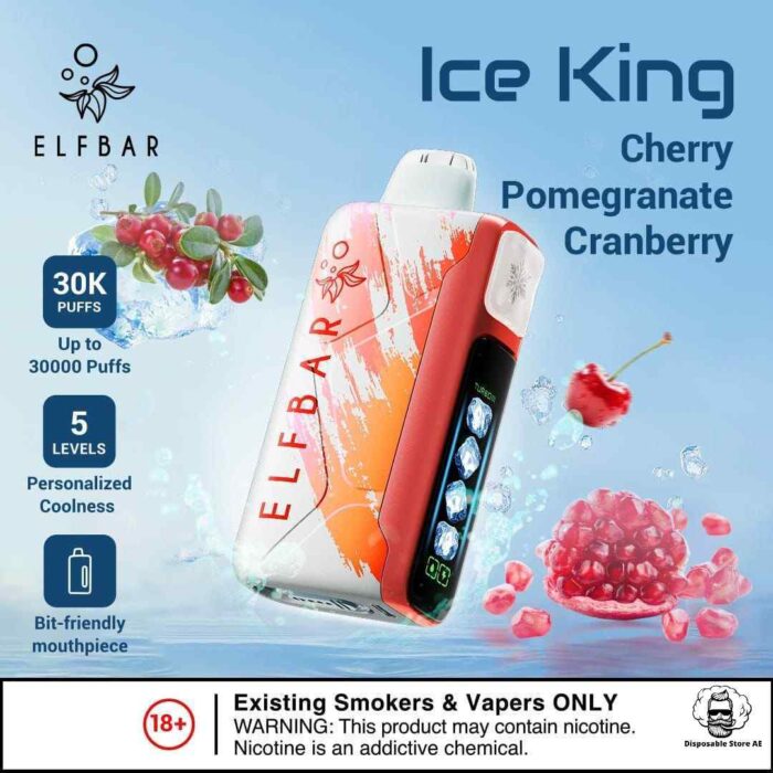 ELF BAR ICE KING 30000 PRICE IN DUBAI CHERRY POMEGRANATE CRANBERRY