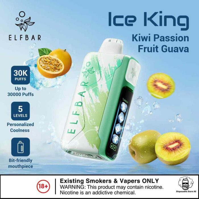 ELF BAR ICE KING 30000 PRICE IN DUBAI KIWI PASSION FRUIT GUAVA