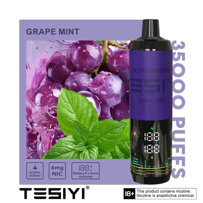 TESYI ULTRA SHISHA 35000 PUFFS GRAPE MINT