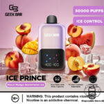 Geek Bar Ice Prince Upto 50000 Puffs 50mg Nicotine Disposable Peach Mango Watermelon Ice