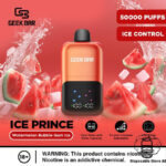 Geek Bar Ice Prince Upto 50000 Puffs 50mg Nicotine Disposable Watermelon Bubble Gum Ice