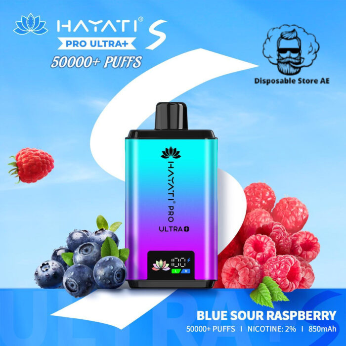 Hayati-Pro-Ultra-Plus-50000-Puffs-Disposable-Vape-Blue-Sour-Raspberry