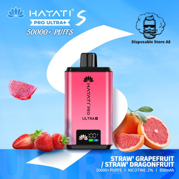 Hayati-Pro-Ultra-Plus-50000-Puffs-Disposable-Vape-Straw-Dragonfruit
