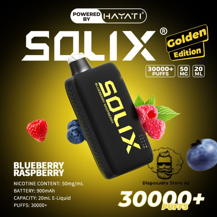 Hayati Solix 30000 Puffs 50MG Nicotine Disposable Vape Blueberry Raspberry