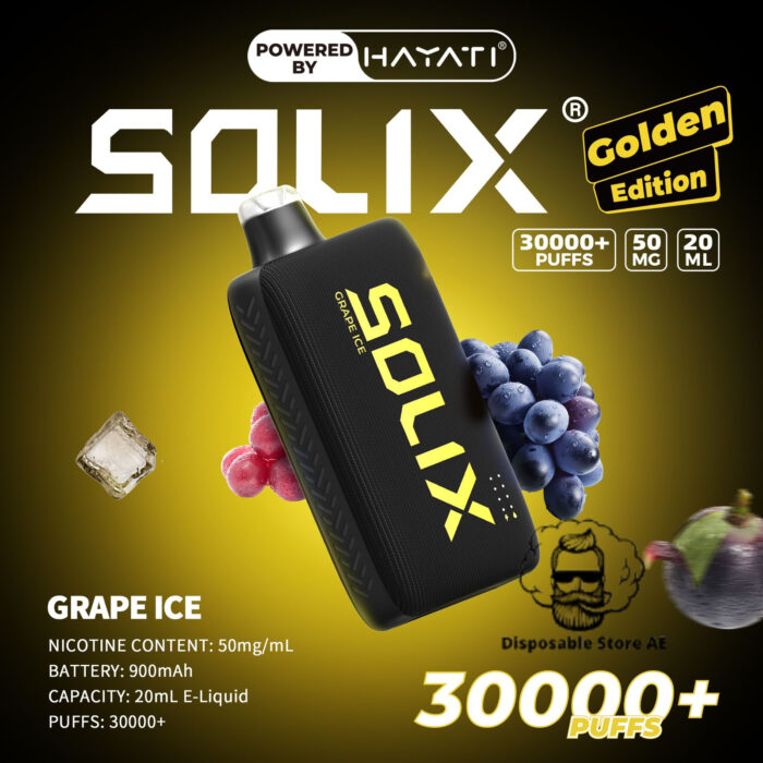 Hayati Solix 30000 Puffs 50MG Nicotine Disposable Vape Grape Ice