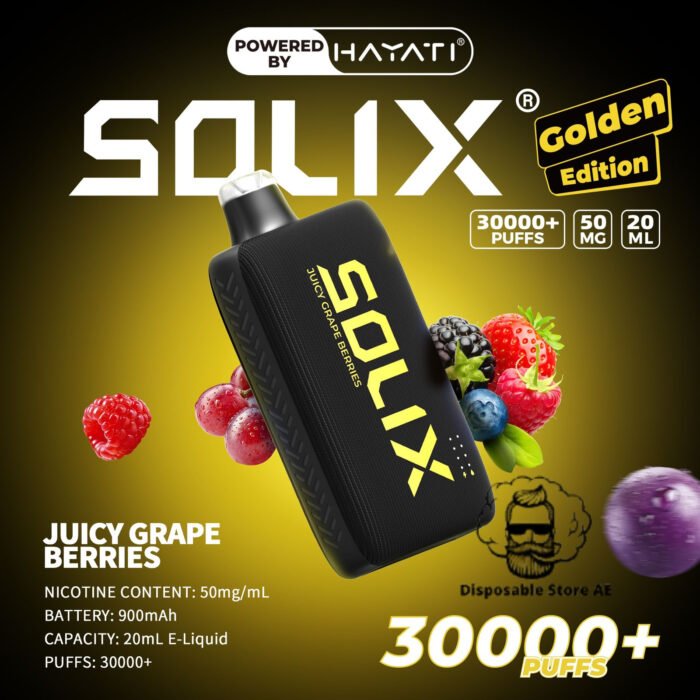 Hayati Solix 30000 Puffs 50MG Nicotine Disposable Vape Juicy Grape Berries